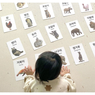 Double-sided Flash Cards Animals (KOR/ENG/Animal sounds)